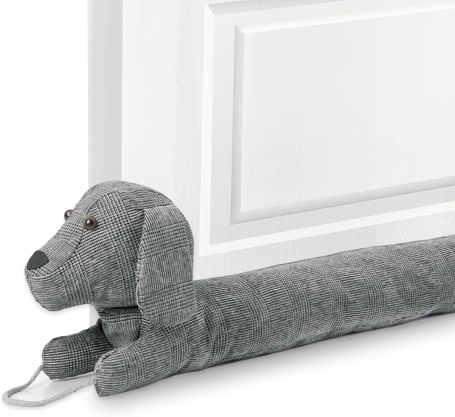 Superfa Grey Dog 107Cm Heavy Door Draft Excluder Cushion, Weighted Dog Draft Excluder For Doors Cushion, Door Draft Stopper For Bottom Seal