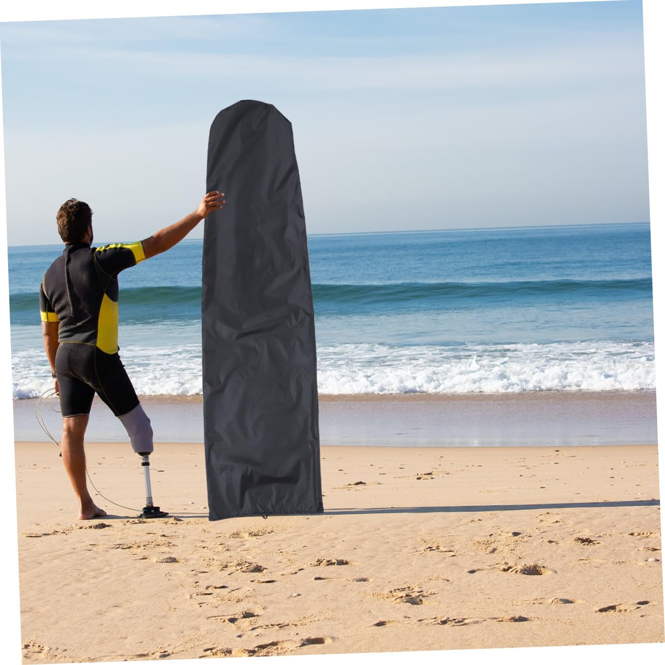 Hemobllo Copertura Leggera per Tavola da Surf e Snowboard Oxford, Protezione Anti-uv e Anti-sabbia, Accessorio Pratico per Deposito e Trasporto Outdoor, Nero 230x50 Cm