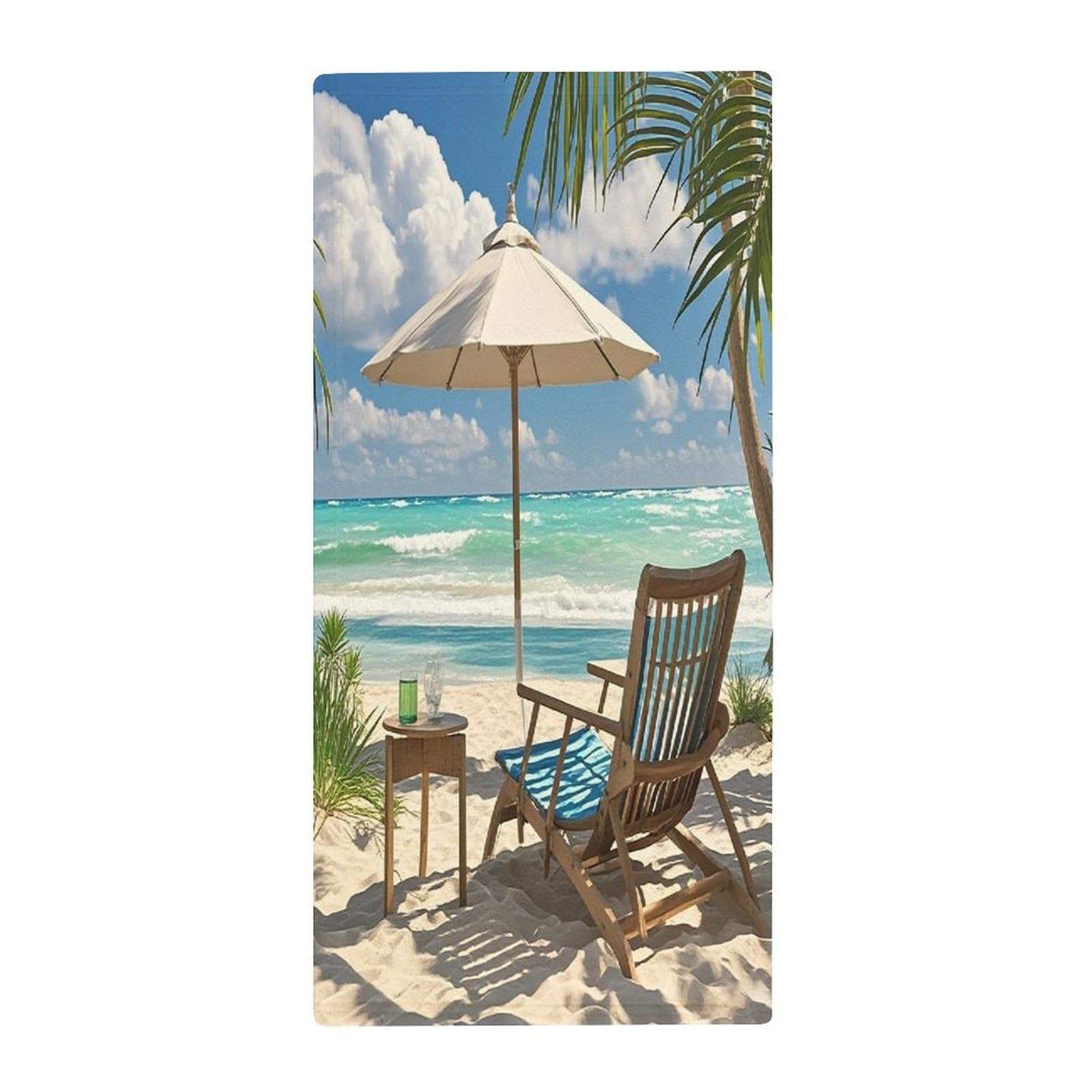 FekiLoot Ocean Beach Theme Bath Towel Super Soft Highly Absorbent Bath Towel Fashion Quick Drying Bathroom Towel Soft Large Fingertip Towels for Bathroom Gym Travel Camp Pool