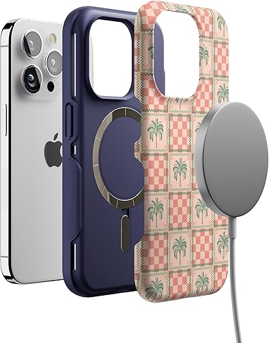 Vista 1361 de Casely Funda para iPhone 15 Pro Jardín Secreto Flores mixtas Funda atrevida Compatible con MagSafe y botón de acción Jardín Secreto Floral