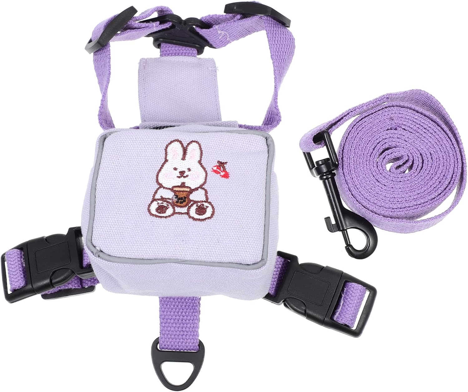 Yardwe Cat Harness and Leash Escape Long Leash for Outdoor Walking Small Pets with Comfortable Ergonomic Design and Purple Bunny Vest for Cats