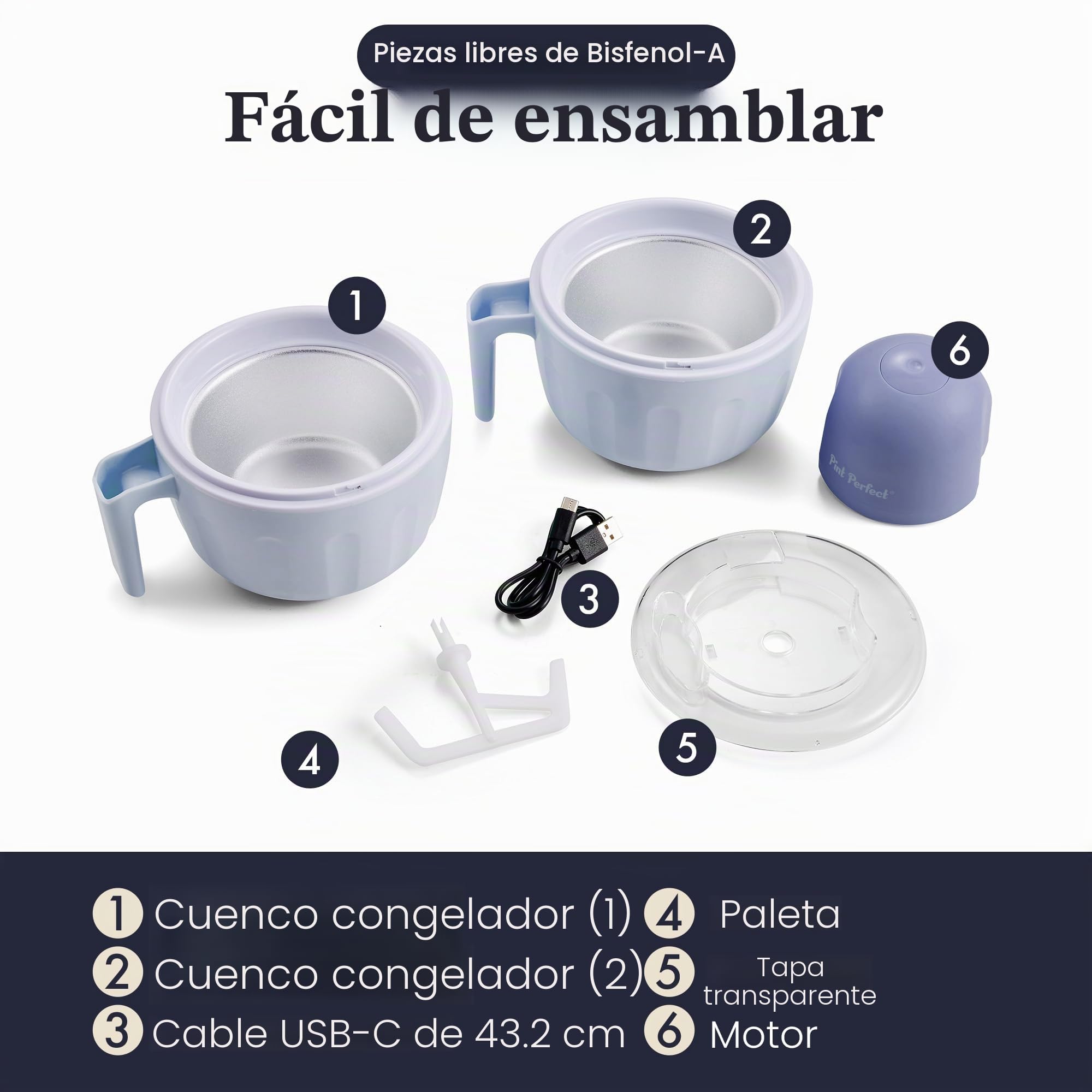 Americana by Elite Pint Perfect™ EIM1205DB - Máquina para hacer helado, 2 cuencos de congelación dobles de 1 pinta de capacidad, yogur congelado, sorbete, gelatina, bígaro