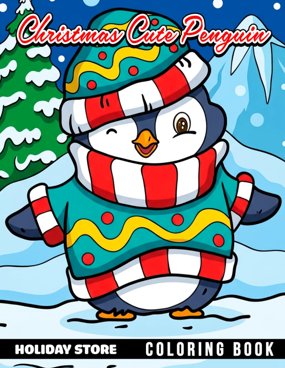 Christmas Cute Penguin Coloring Book: Cozy Winter Friends, Festive Holiday Fun, Adorable Arctic Scenes