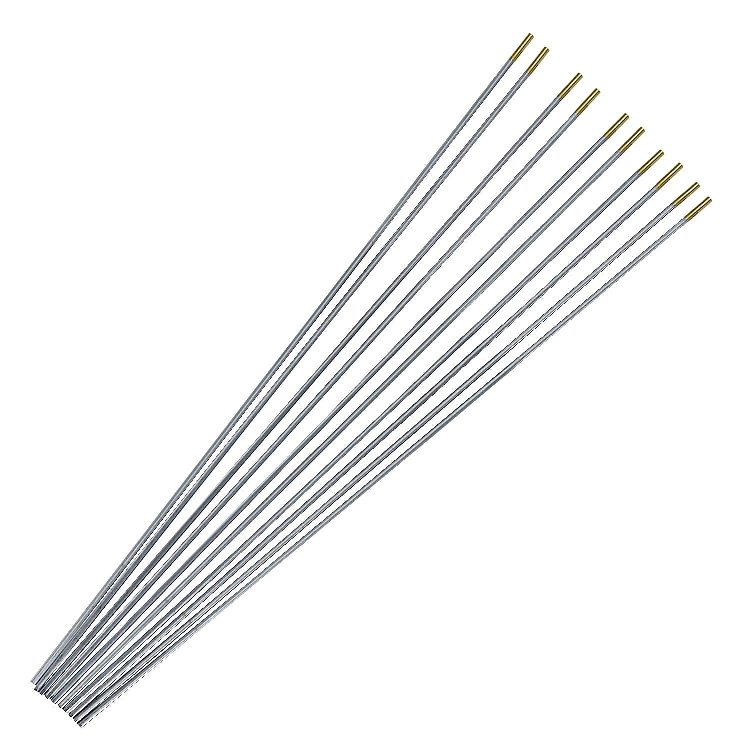VECTOR WELDING Electrodos de Tungsteno 10 Unidades 2,4 mm x 175 mm Dorado