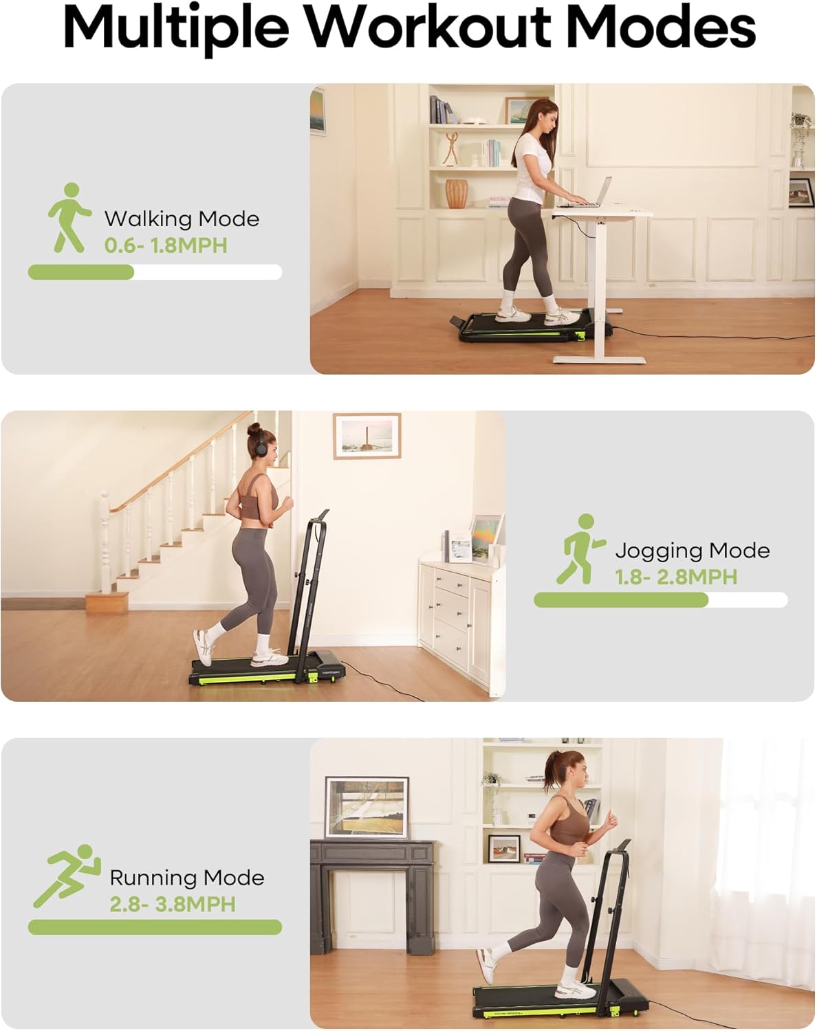 Walking Pad Treadmill with Incline and Handle Bar 3.0HP Under Desk Walking Pad with Adjustable Handlebar Compact Treadmills with Magnetic Remote Control for Home Office,300LBS Capacity