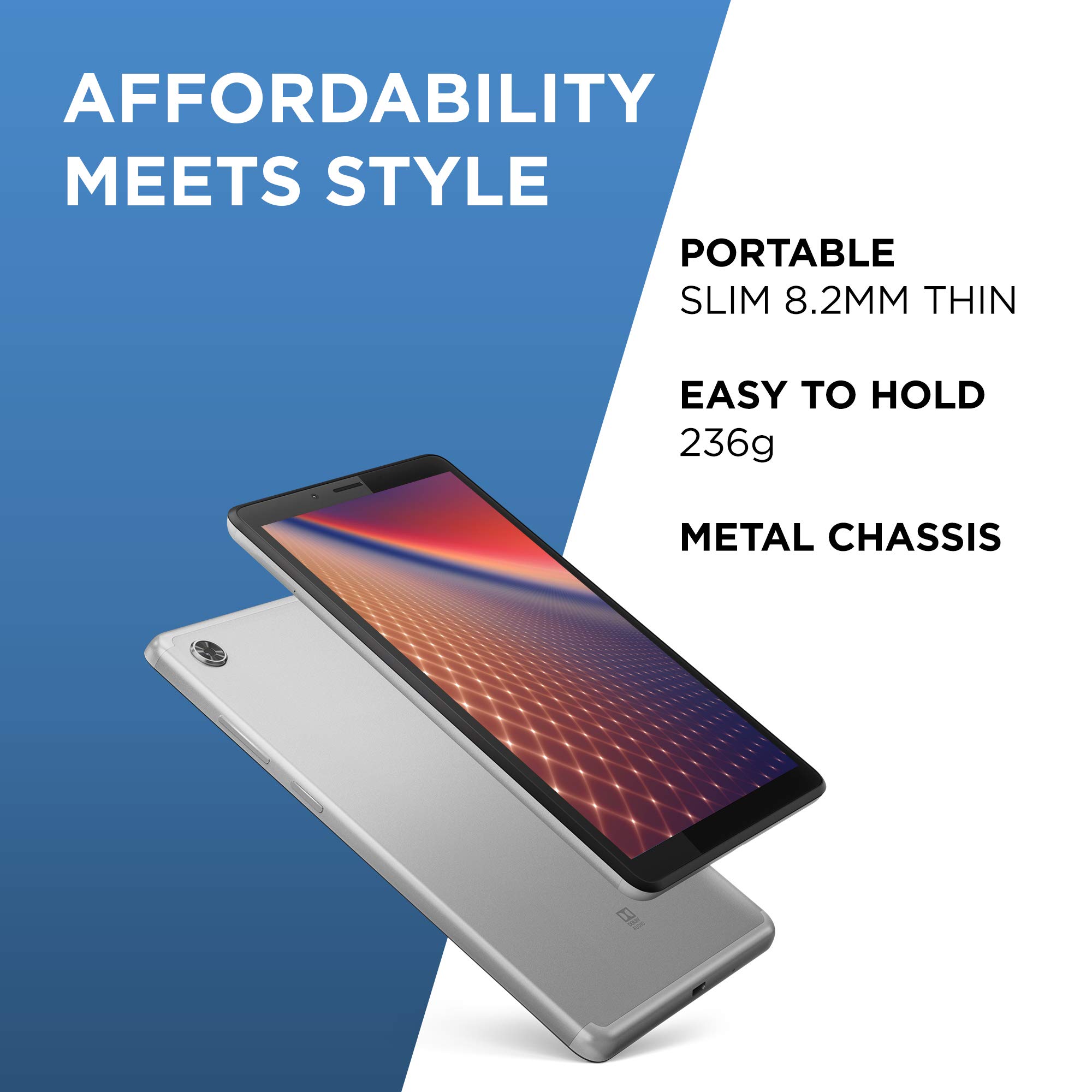 Lenovo Tab M7 7 Cala HD Tablet Quad Core 1.3 GHz 1 GB RAM 16 GB eMMC Android Pie Platino Gris