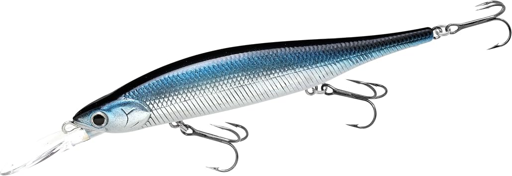 LUCKY CRAFT Lightning Pointer 110DD Deep Diver طُعم صيد سمك القاروص في المياه العذبة، طُعم صيد معلق Jerkbait لأسماك القاروص وسمك العين رمادية فاتحة اللون، ملحقات معدات صيد الأسماك طويلة الصب لصندوق الأدوات،