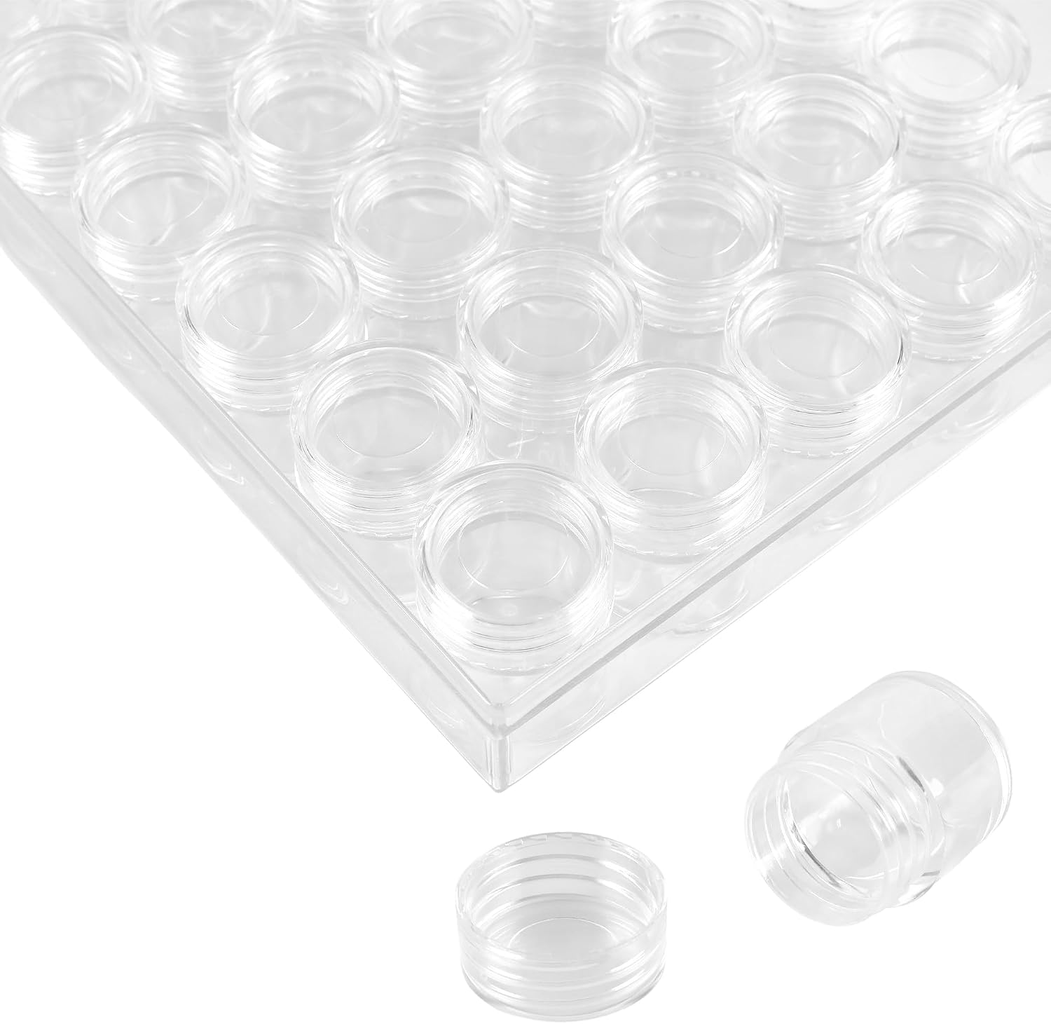 6 Pcs 30 Grids Bead Organizers, Clear Plastic Diamond Embroidery Box with Lid, Diamond Painting Bead Storage Containers for DIY Craft Jewelry Making, Rhinestones Sewing image 3