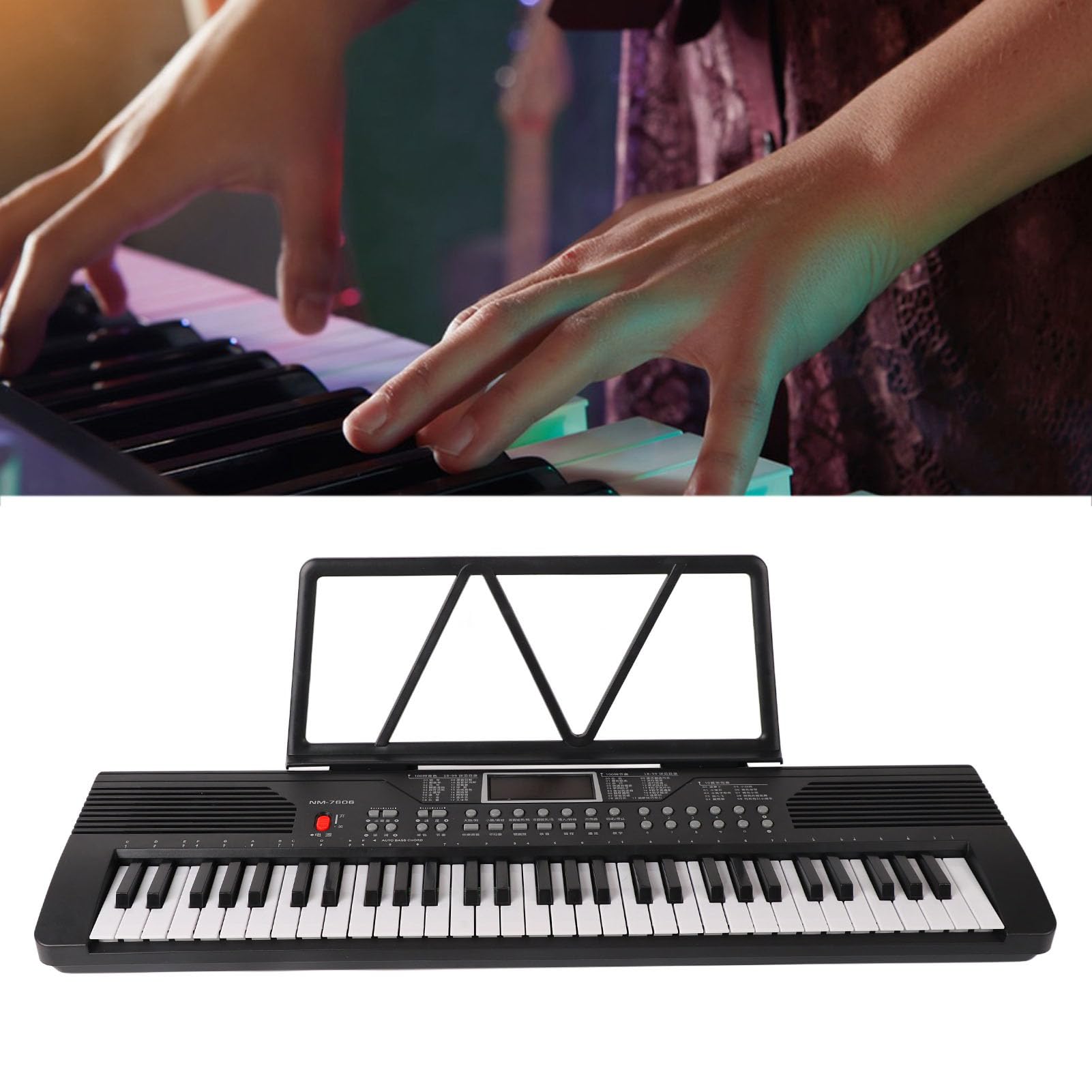 LiebeWH 61-Tasten-E-Keyboard-Klavier, Tragbares Digitalpiano mit Gewichteten Tasten für Anfänger, Erwachsene, Kinder, Heimübungen