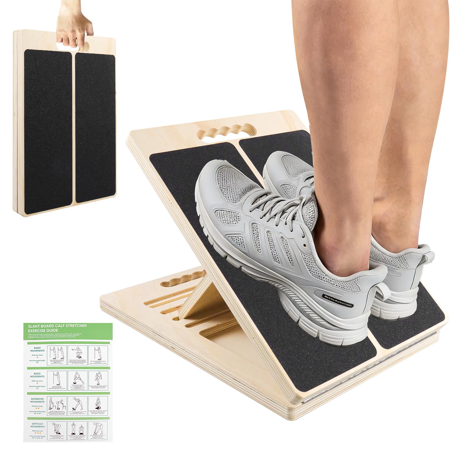 Slant Board, Stretch Board, Stretch And Mobility Board, Calf Stretch Board, Slant Board Calf Stretcher, Mobility Board, Wooden Balance Board (natural wood color)