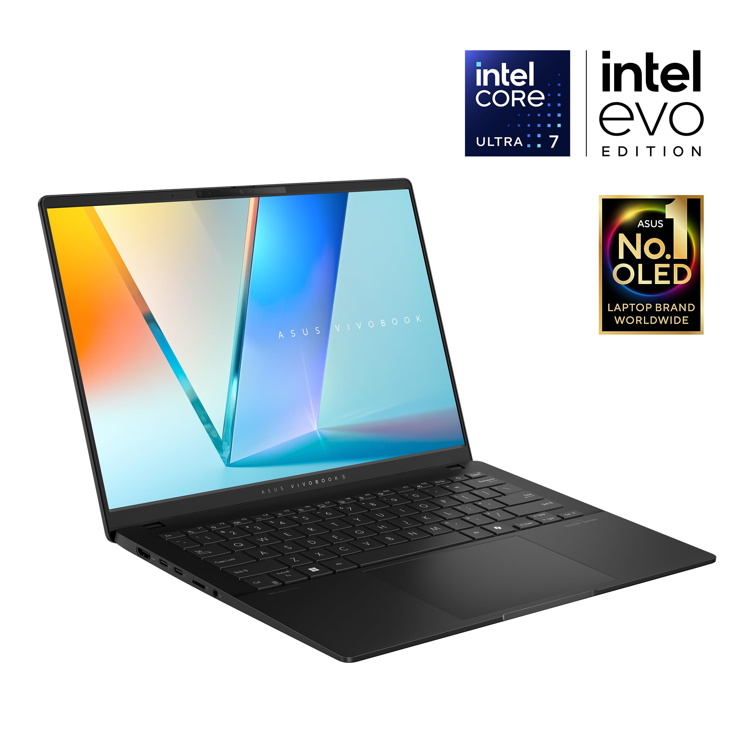 ASUS Vivobook S 14 OLED S5406SA#B0DC11J749, Notebook da 14" Glossy, Copilot+ PC, 60Hz, Intel® Core™ Ultra 7 256V, RAM 16GB, 1TB SSD, Intel® Arc™ Graphics, Windows 11 Home, Nero