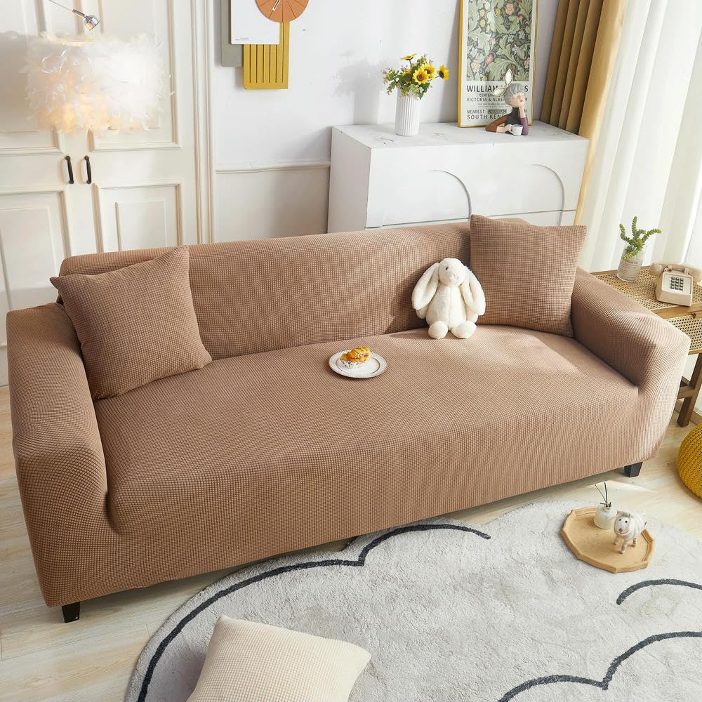 SDYdsgE sofa cover， Nordic Fashion Knitted Elastic Sofa Cover Solid Color All Seasons Universal Couch Slipcover(J,200 260cm)
