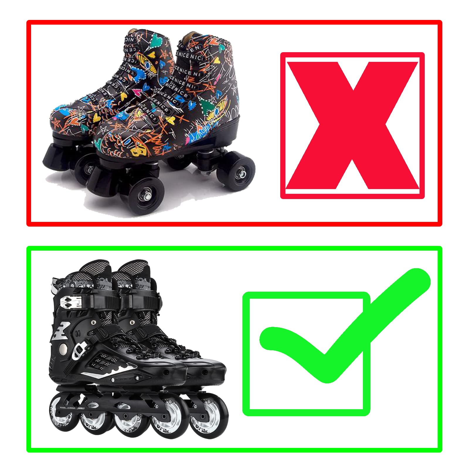 Genérico Ruedas de Repuesto para Patines en Línea Exterior Interior Paquete de 8 Ruedas para Patines, Disponible en Talla Infantil.