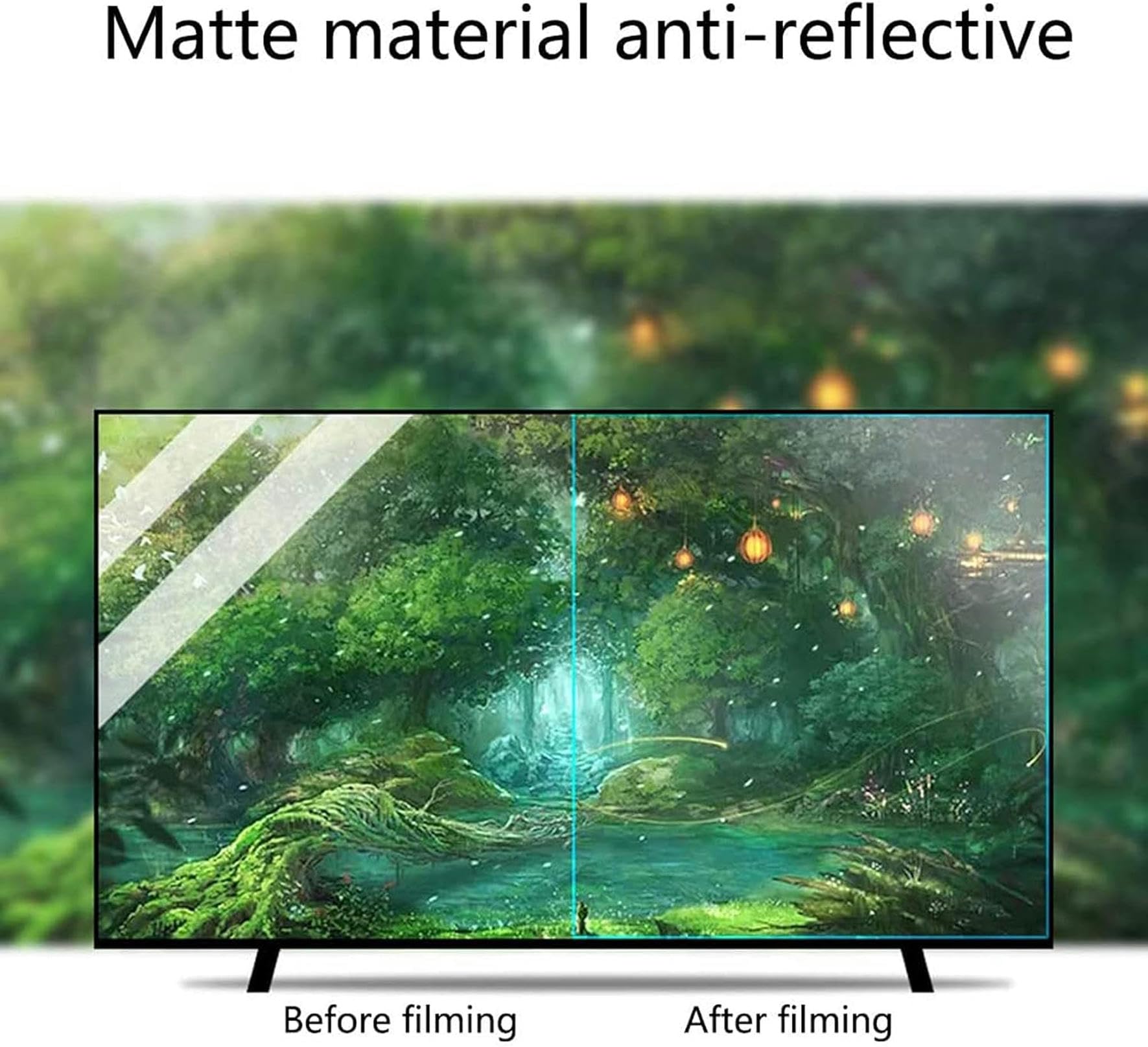 Proteggi Schermo TV antiriflesso Pellicola Protettiva Opaca antiriflesso Che blocca la Luce Blu e Pellicola Filtro UV per LCD da 43-55 Pollici, LED, OLED e QLED 4K HDTV