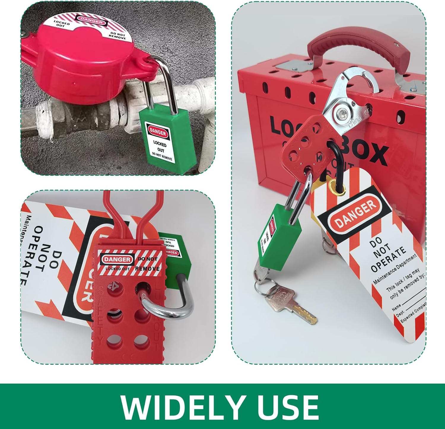 Lockout Tagout Locks Set-10pcs Green Loto Locks, Lockout Locks Keyed Different,2 Keys Per Lock,OSHA Compliant Lock Out Tag Out Padlocks, Safety Padlocks for Electrical Lockout Tag Out Kit 10 Pieces Green image 7 of 8 B0CNPPGLTC