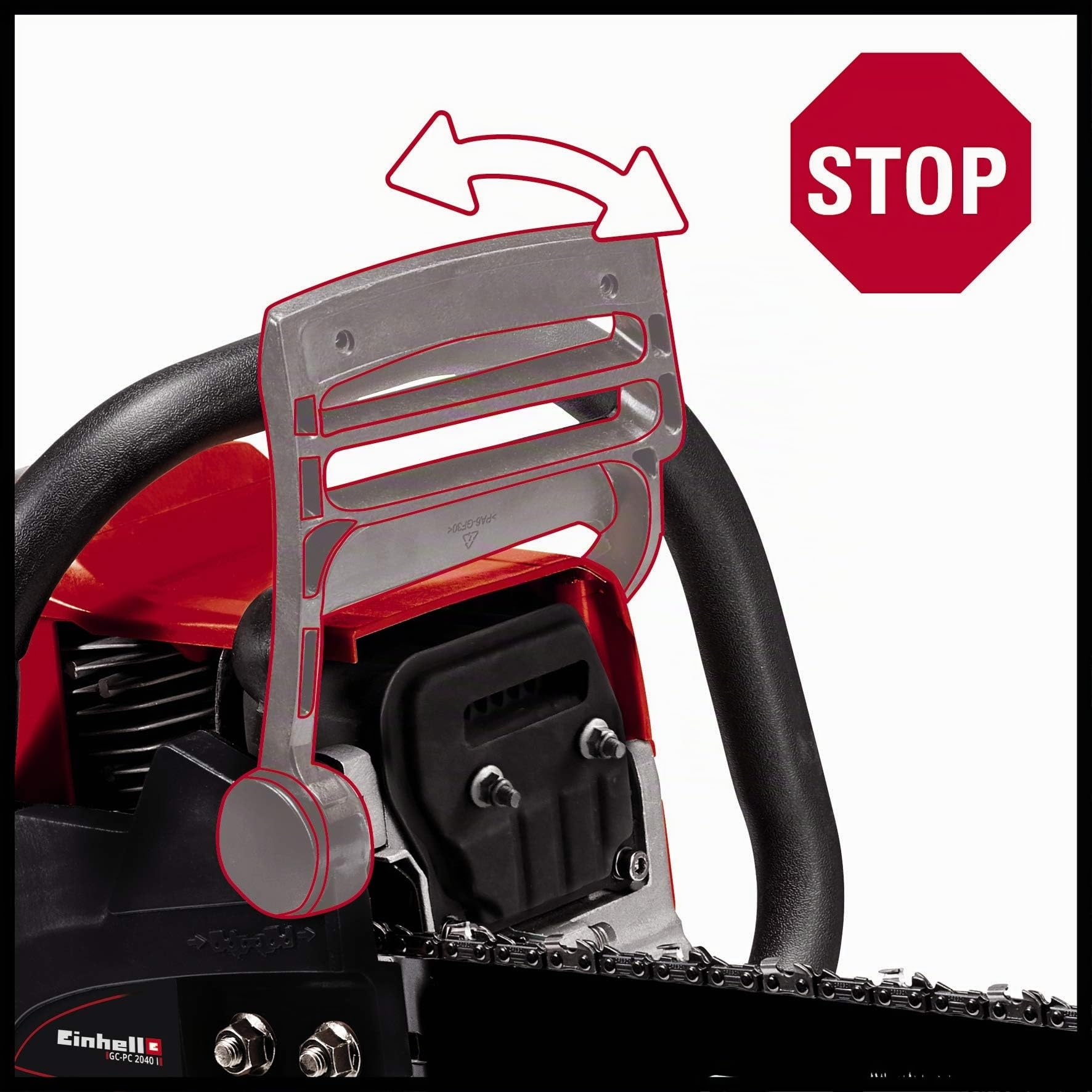 Einhell Benzin-Kettensäge GC-PC 2040 I | 2 kW | 40 cm Schwert | 21 m/s Schnittgeschwindigkeit | autom. Kettenschmierung | inkl. Schwertschutz