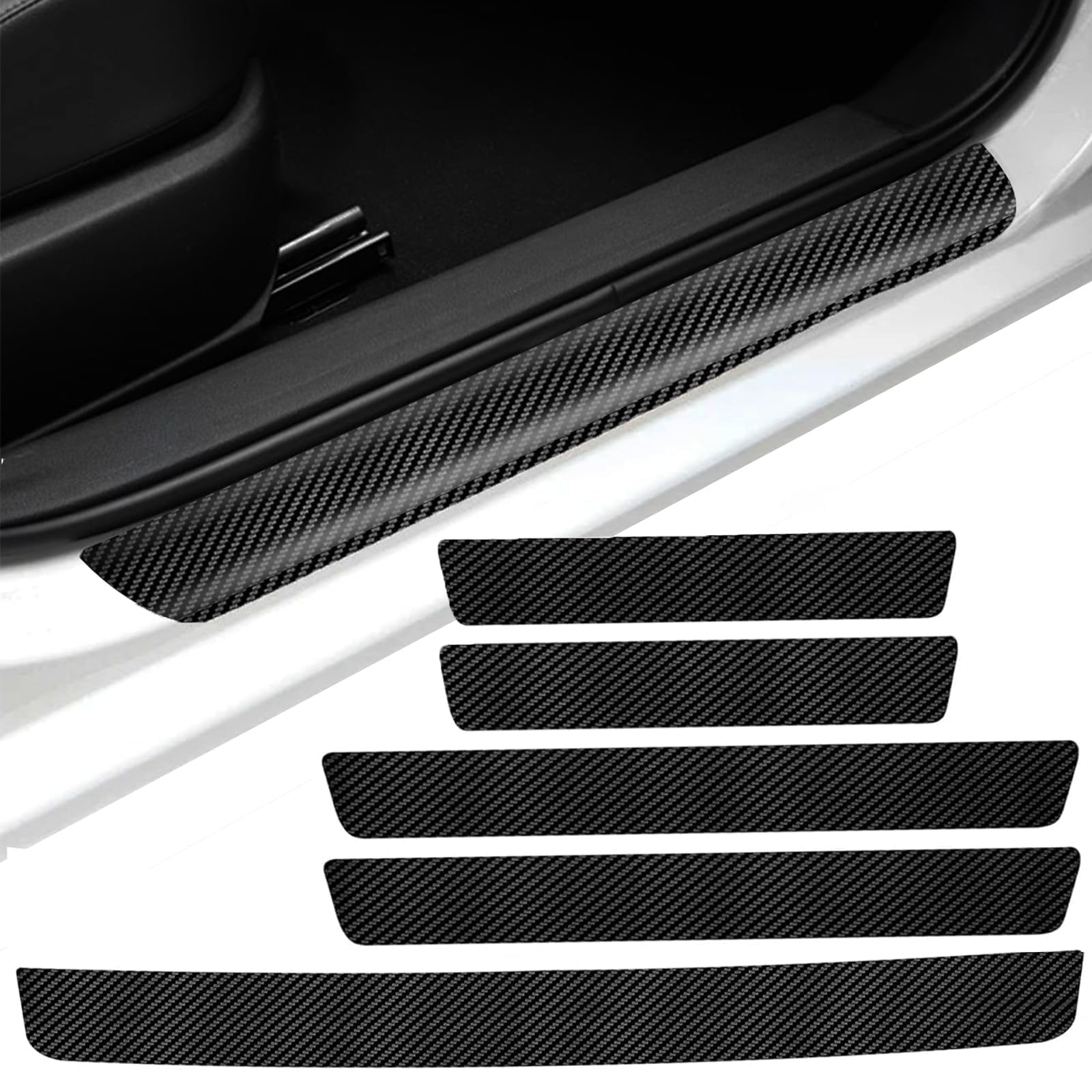 Soptrise Car Door Sill Protectors for BMW M4 Coupé F82 I 2014-2020, Carbon Fibre Door Sill Guards,Door Sill Scuff Plates,Car Threshold Guards