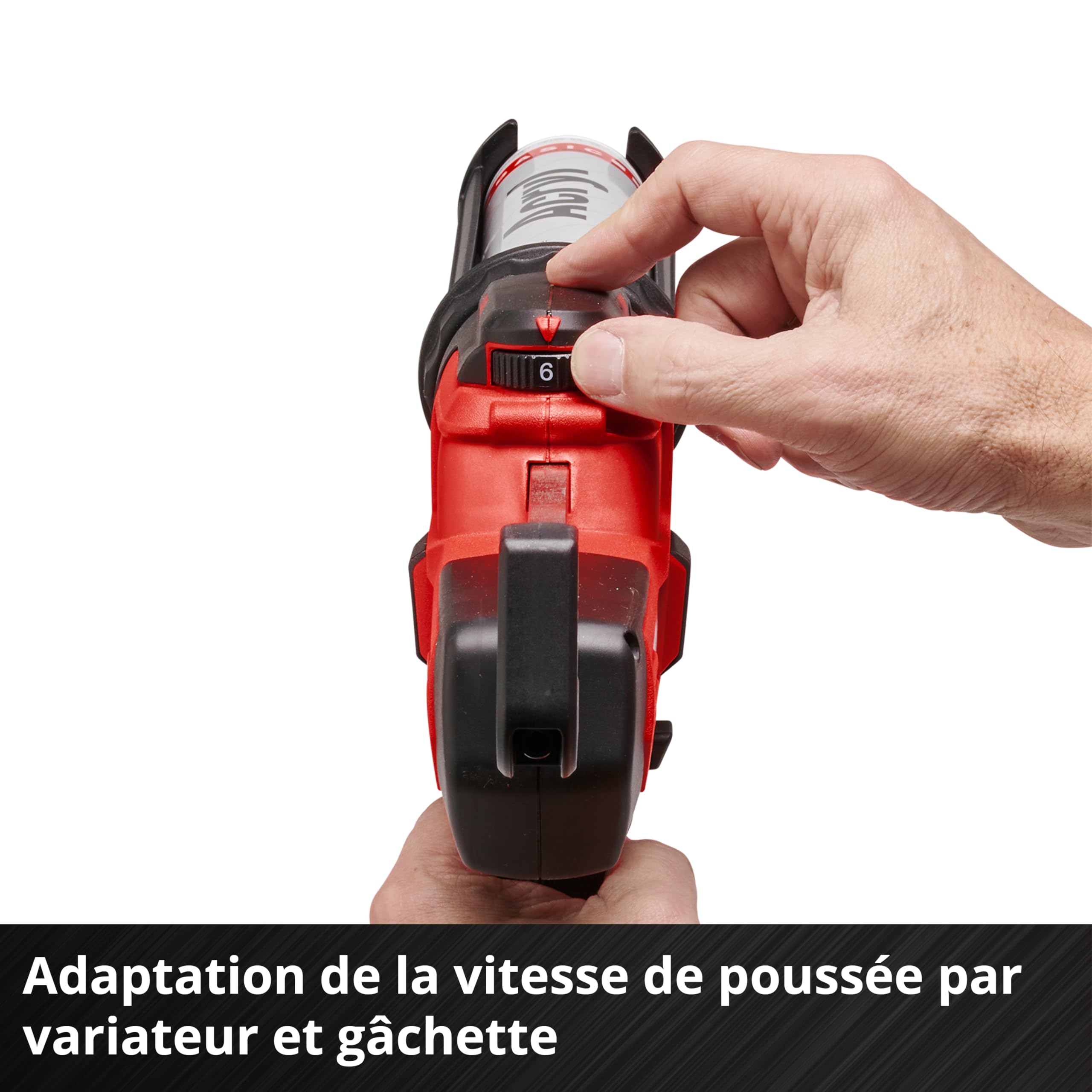 Einhell Pistolet à sceller sans fil TE-SG 18/10 Li-Solo Power X-Change (18 V, pour cartouches 310 ml, force de poussée max. de 2 000 N, vitesse réglable) Livré sans Batterie ni Chargeur