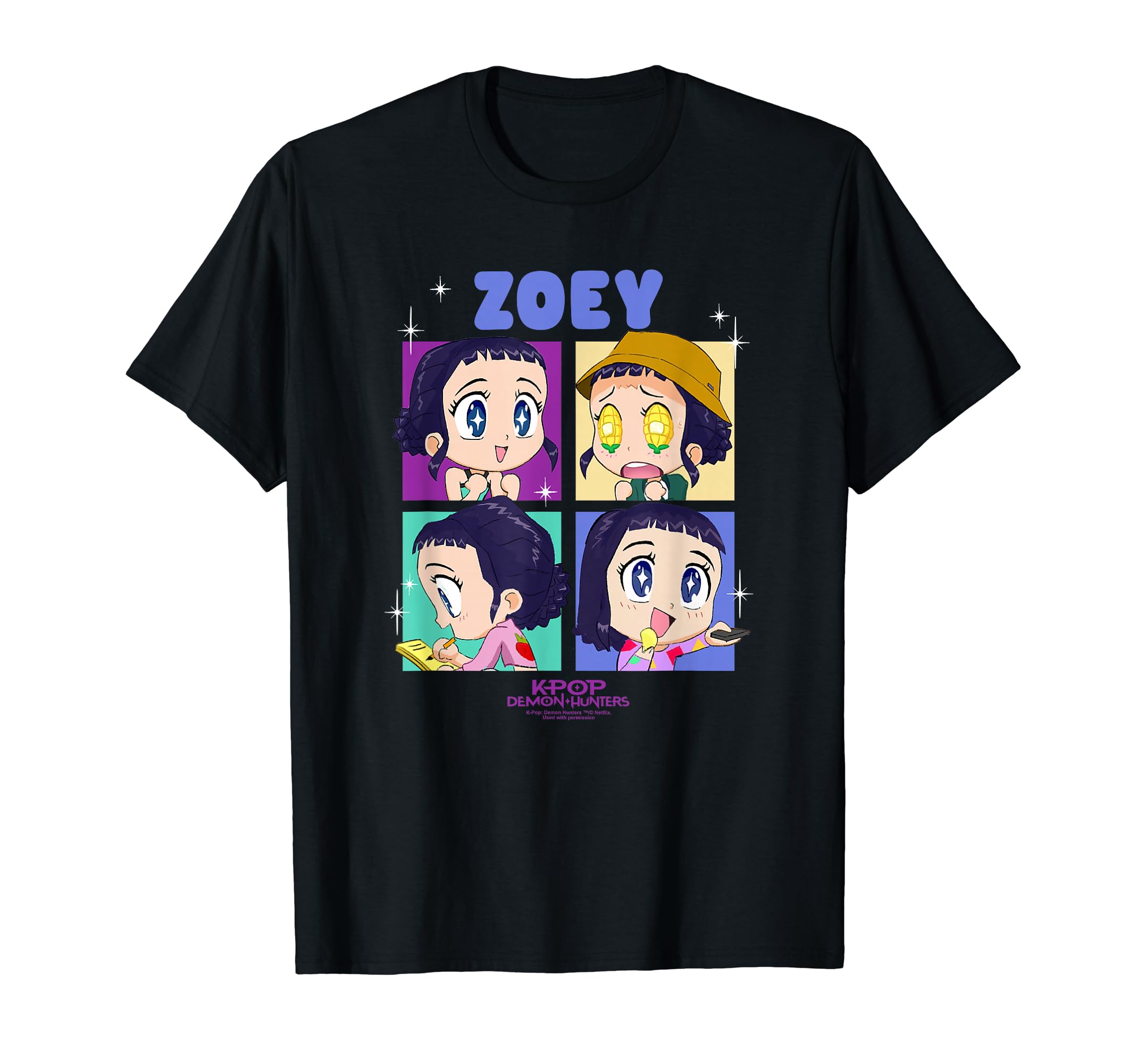 Amazon | KPop Demon Hunters Huntrix Zoey Chibi Boxes Tシャツ | T