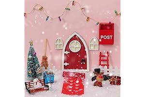 23PCS Christmas Wooden Miniature Fairy Door Kit