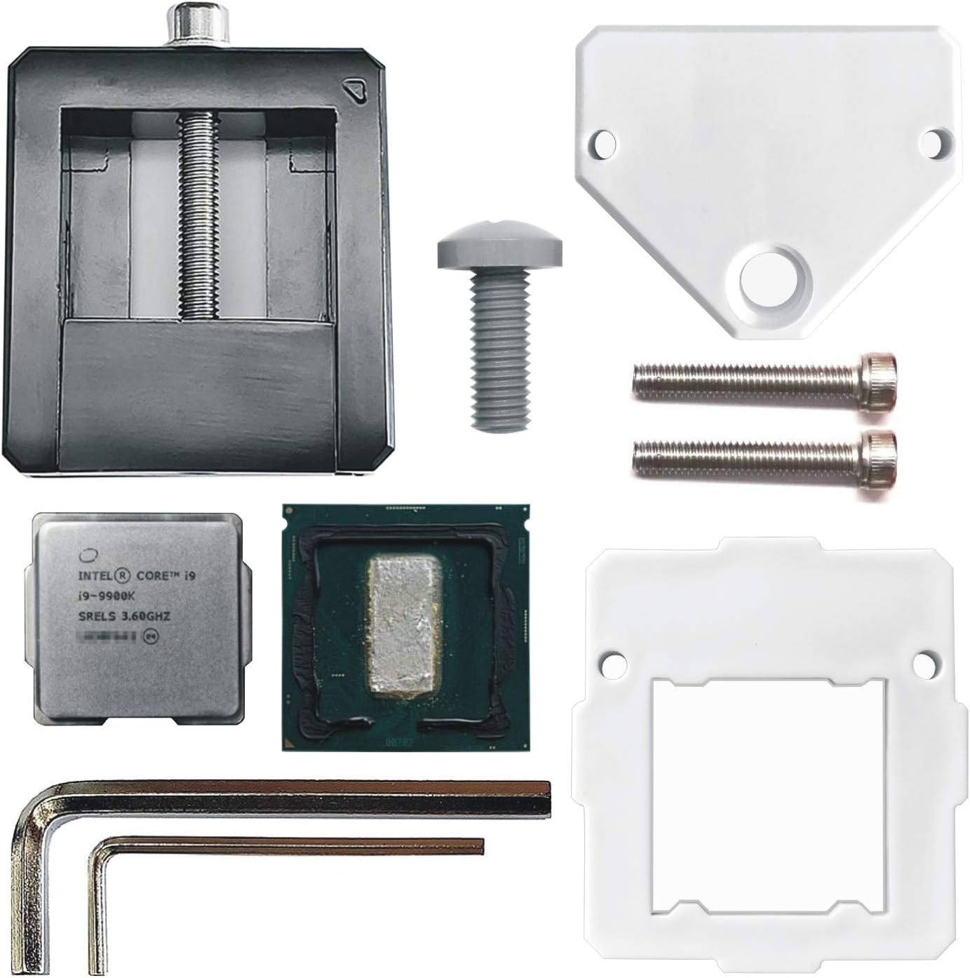 BoArt Intel CPU Delid & Relid Tool for All LGA 115X Chips i3 i5 9600K i7 9700K i9 9900K i7 6700K 7700K 8700K 3770K 4790K (2019 Model)(White)