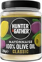Hunter & Gather Olive Oil Mayonnaise 250g | Made with Olive Oil & British Free Range Egg Yolk | Paleo, Keto, Sugar and Gluten Free Olive Oil Mayo