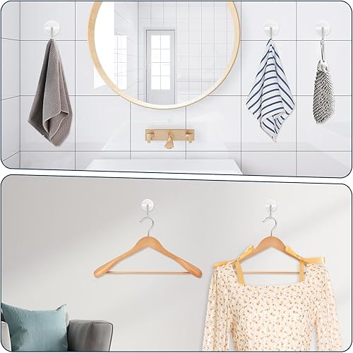 Miniatura 6 de 36 ganchos de techo adhesivos redondos de plástico pequeños blancos para colgar en la pared, gancho autoadhesivo blanco, gancho autoadhesivo, gancho