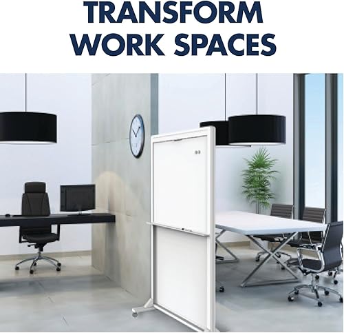 Miniatura 5 de Quartet Caballete de borrado en seco, magnético, 40 x 68 pulgadas, movimiento de doble pista, móvil, marco de aluminio (ECM4068DT)