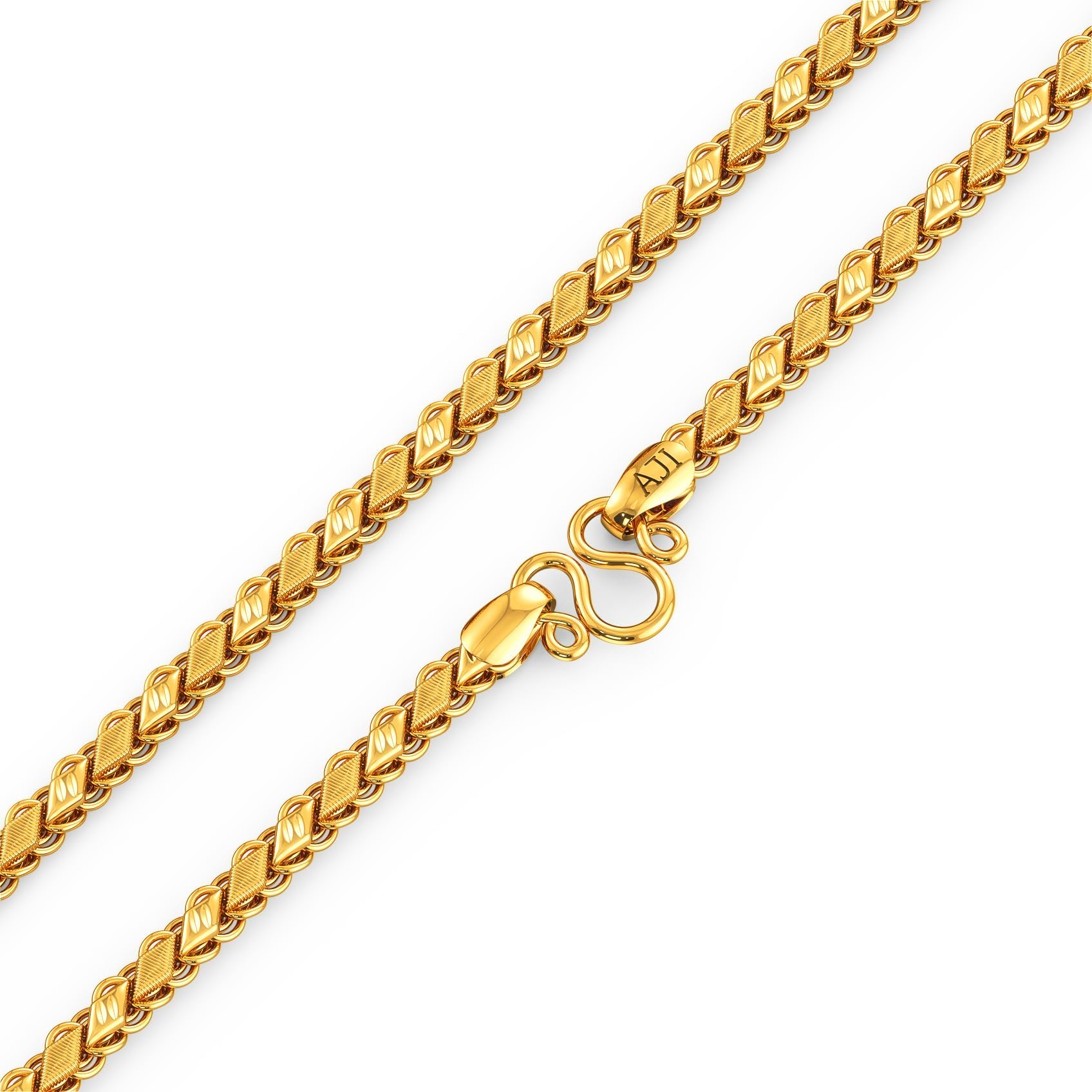 - 22K 916 Purity | HUID & BIS Hallmarked | Braided Design Gold Chain | Unisex
