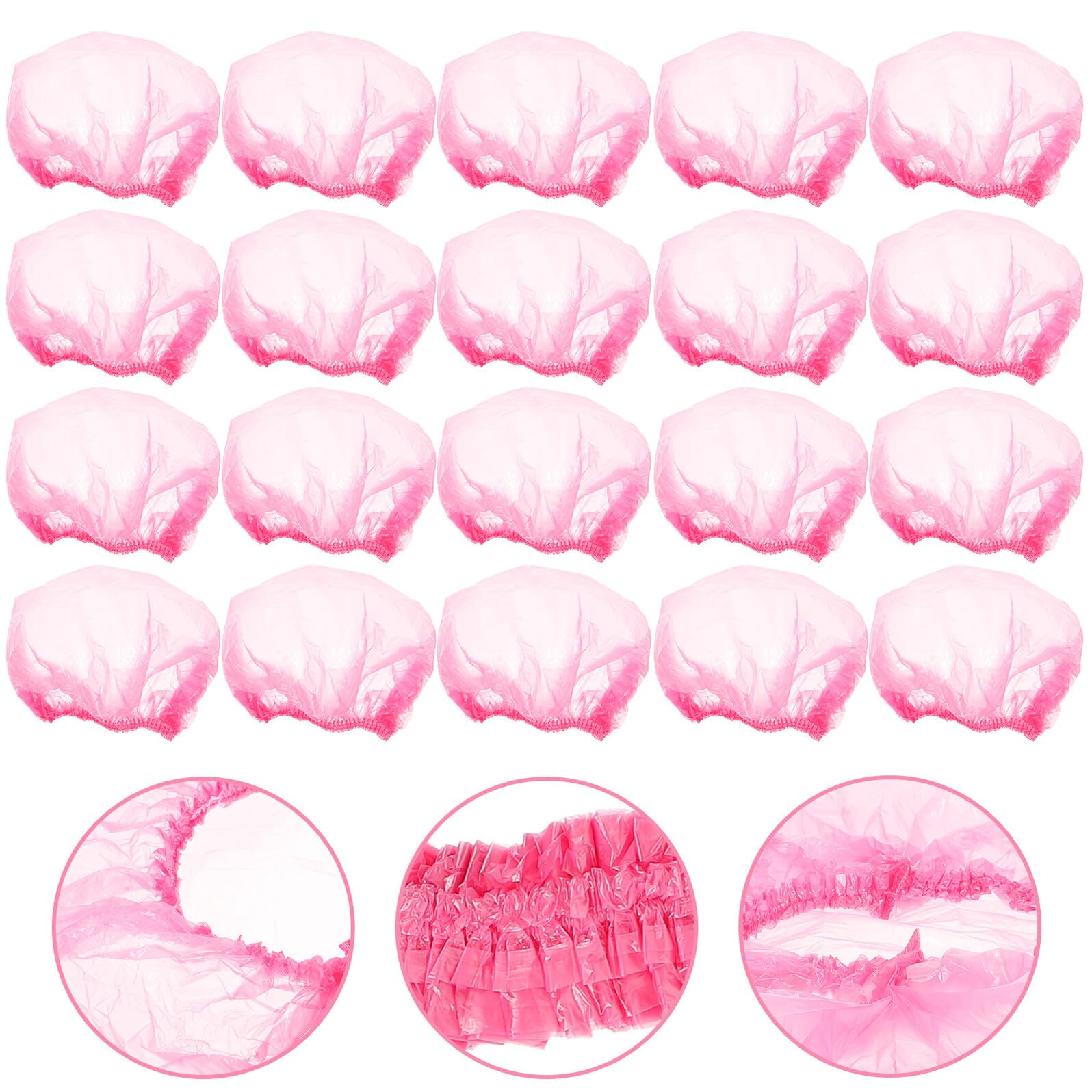 500 pezzi Cuffie Doccia Donna Impermeabili Rosa Elastiche Oversized Usa e Getta per Spa Hotel Bagno e Cura Capelli