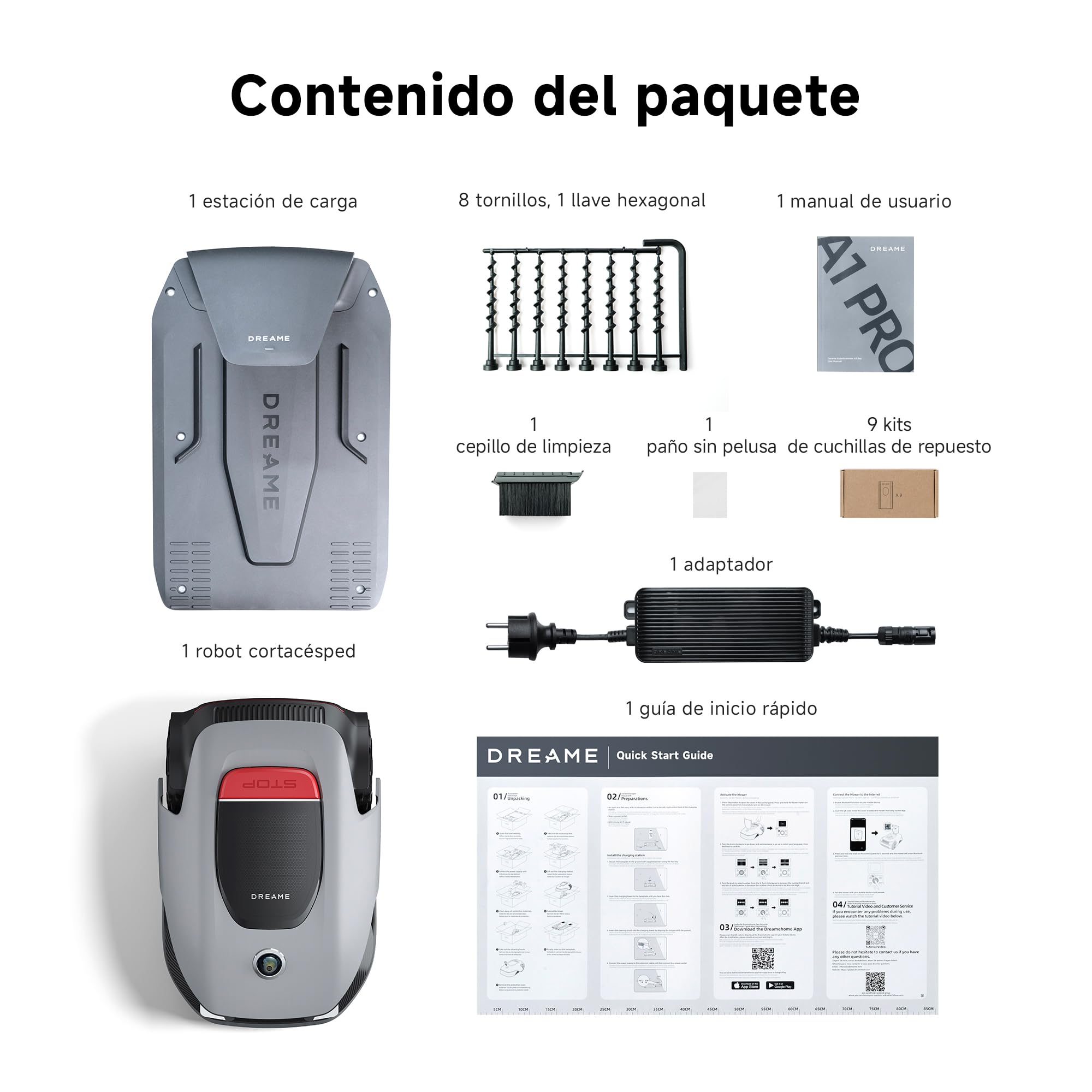 DREAME A1 Pro Robot Cortacésped sin Cables Perimetrales, LiDAR 3D de 360°, Recomendado para 2000 m², Control por Aplicación, Gestión Intuitiva de Zonas, Detección Inteligente de Obstáculos
