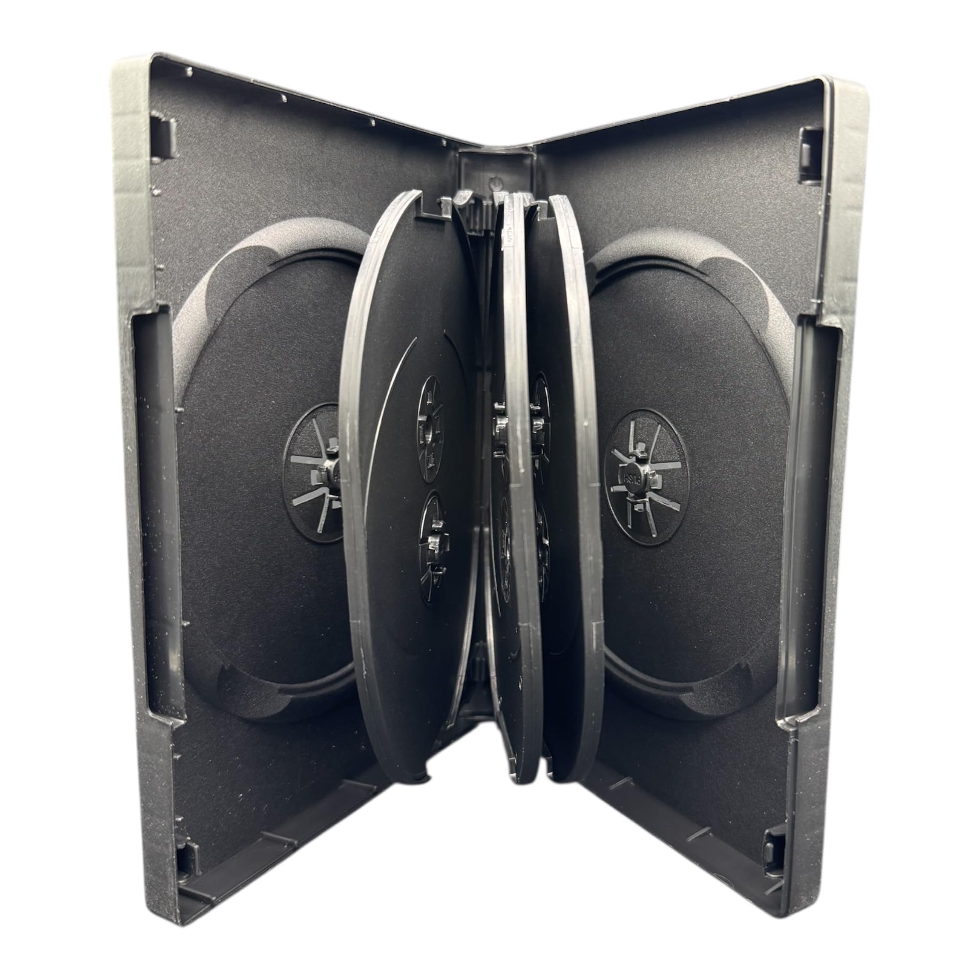 1 X 8 Disc Black DVD CD Blu Ray Disc Cases With A 27mm Spine And Outer Sleeve For Artwork Inlay. Cases Hold 8 Discs Of Any Format Securely.