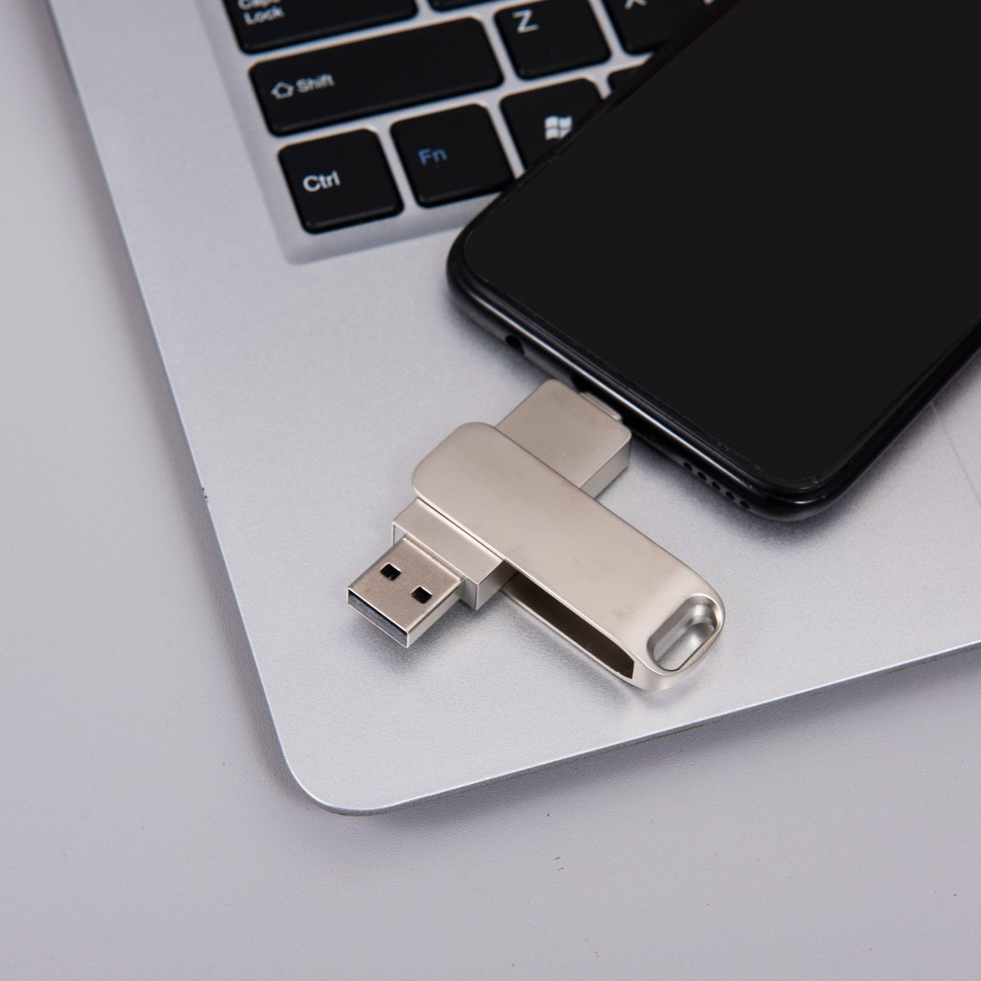 Chiavetta USB, 512GB Pendrive 2 in 1 USB 3.0 Alta Velocità Pen Drive Impermeabile Pennetta USB Metallo USB Flash Drive per Smartphone,Computer,Tablet, Smart TV,PC,Laptop,OTG Android Backup - 5