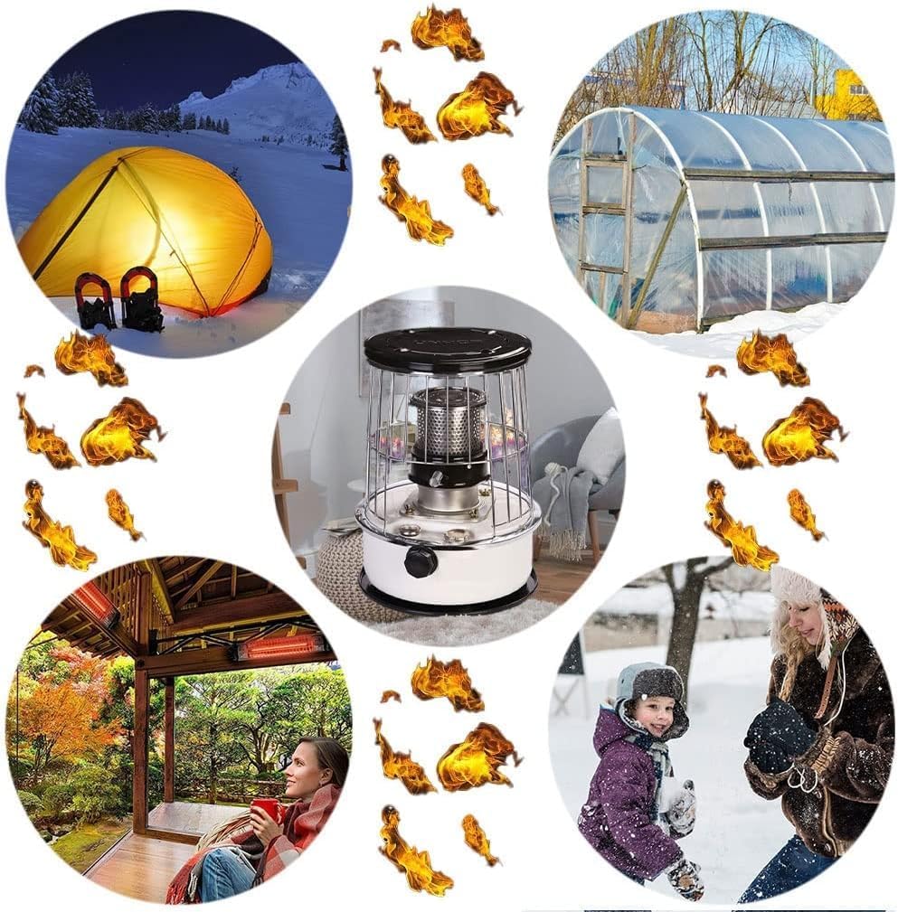 Portable Kerosene Stove Heater with Wicks,Le Kerosene Stove Burner 6.0 L Capacity, Non Electric Camping Heaters/One Color/33X33X46Cm (One Color 33X33X46Cm)