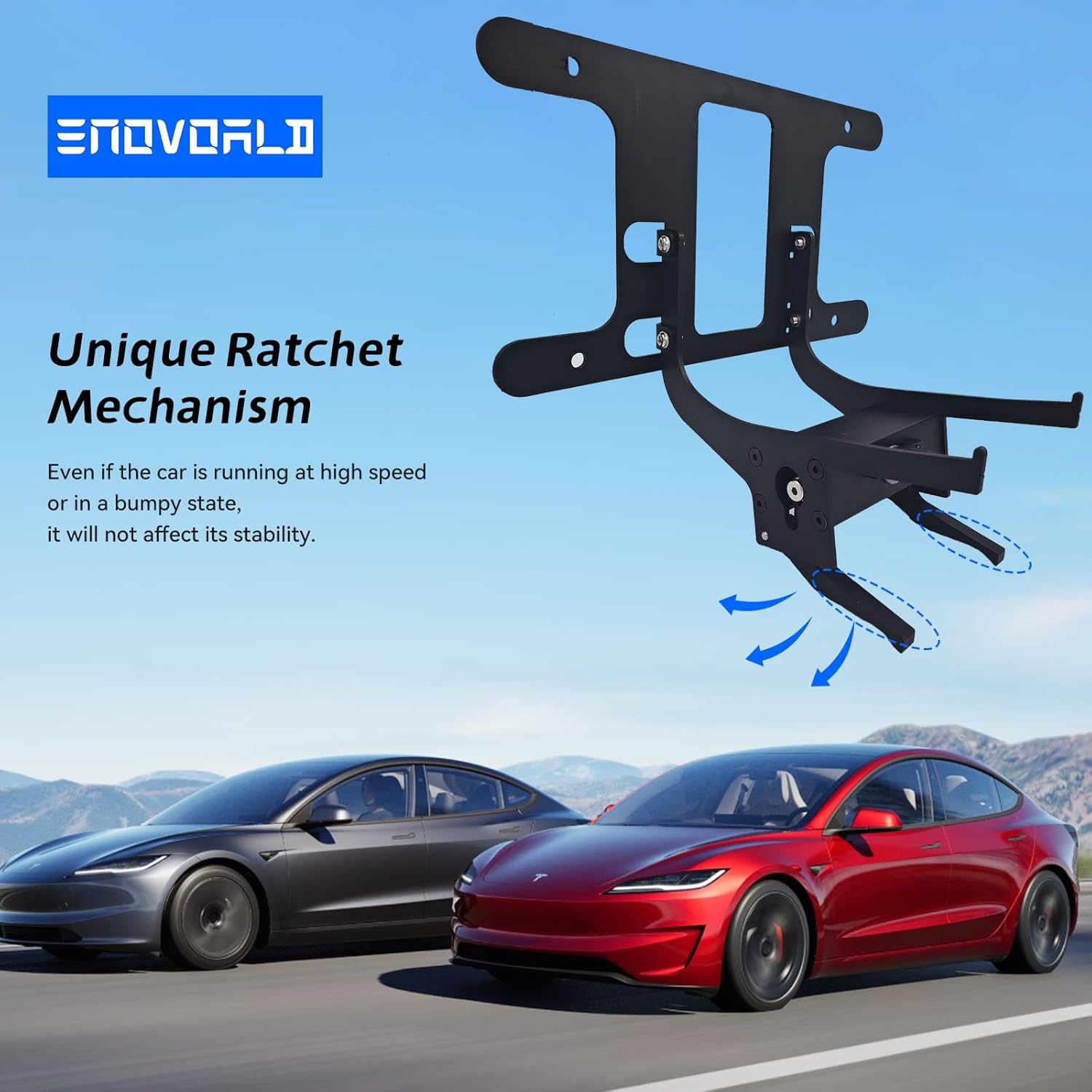 License Plate Frames for Tesla Model 3 2024 Front License Plate Holder with Anti-Theft Protection, No Drill Required, Black License Plate Frame Protector - Model 3 2024 Highland