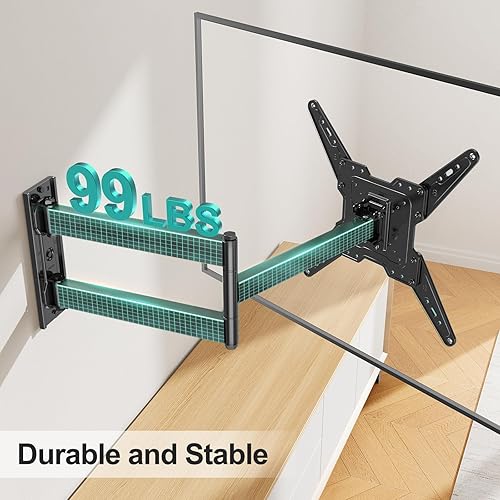 Miniatura 5 de MOUNT PRO Soporte de TV de esquina de brazo largo para la mayoría de televisores de 32 a 65 pulgadas, soporte de pared de movimiento completo de
