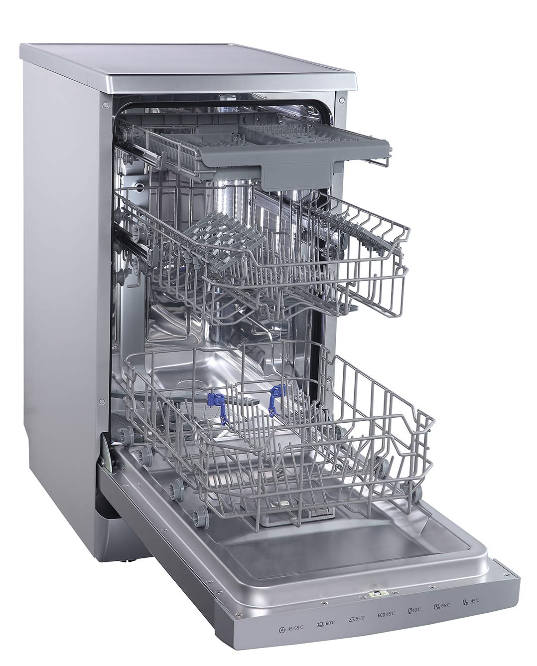 EVVO Lavastoviglie D3X Slim (45 cm), 10 posate, 8 programmi, Inox, 450 mm