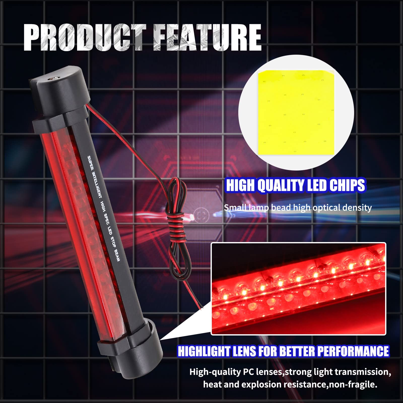 Terza Luce Di Stop A LED Per Audi TT MK2 (8J, 2006-2014) – Rosso/Fumé, Sostituisce 8J0945097, Impermeabile E Ad Alta Luminosità