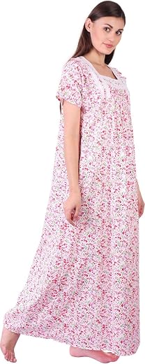 Himashu Handlooms Women's Cotton Printed Maxi Night Gown