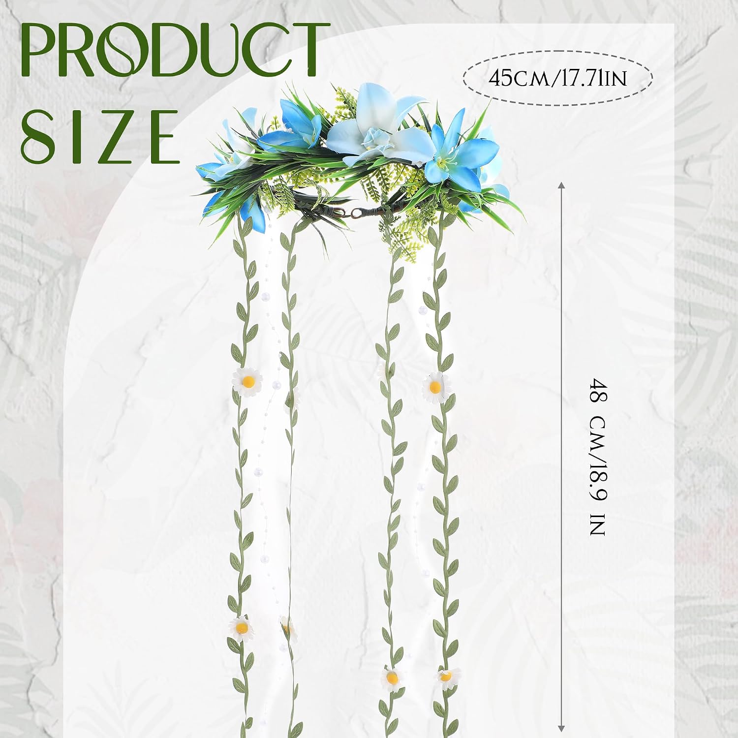 Blue Hawaiian Floral Headpiec, Hawaii Orchid Floral Headband image 4