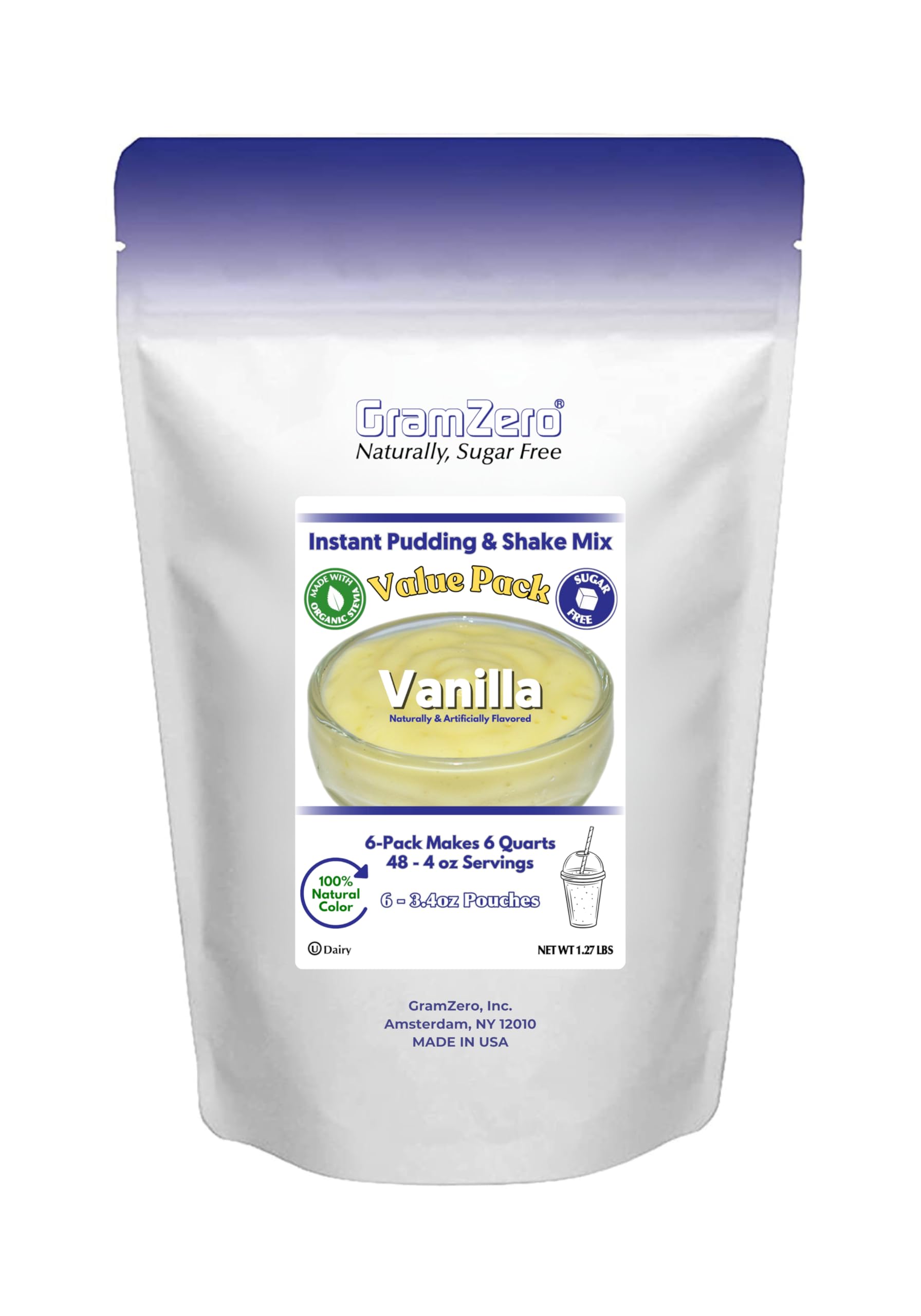 sugar Amazon.com : GramZero Natural Color VANILLA Sugar Free Pudding Mix