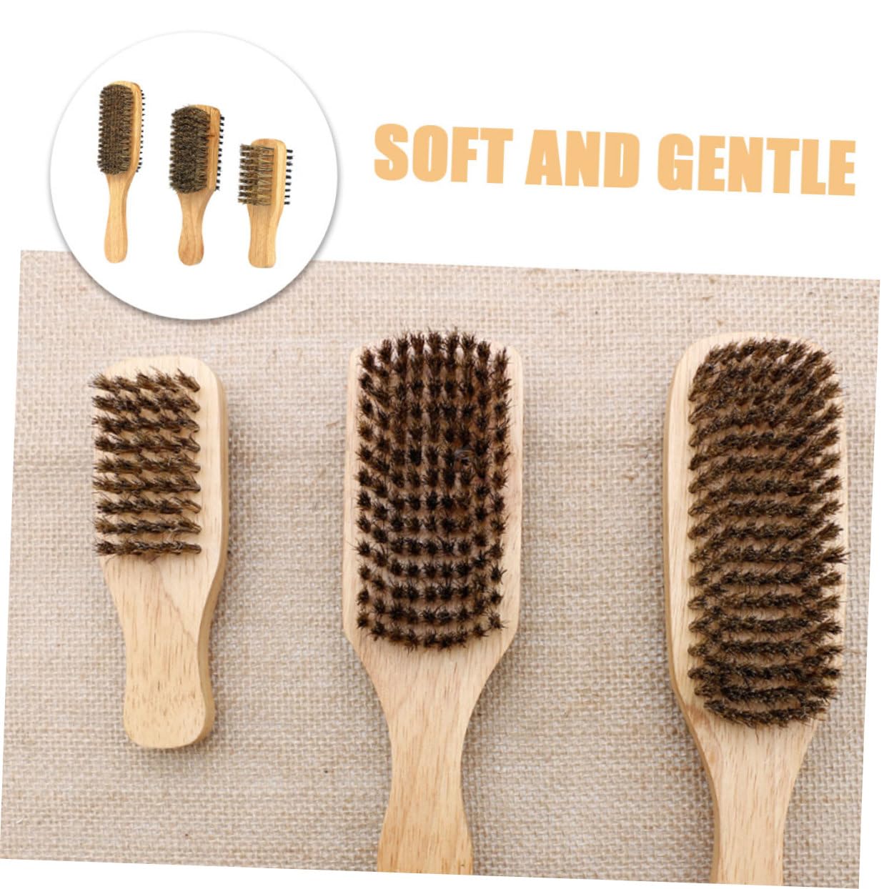 3pcs Beard Combs for Men Double-sided Beard Brush Mustache Brush Hairdressing Salon