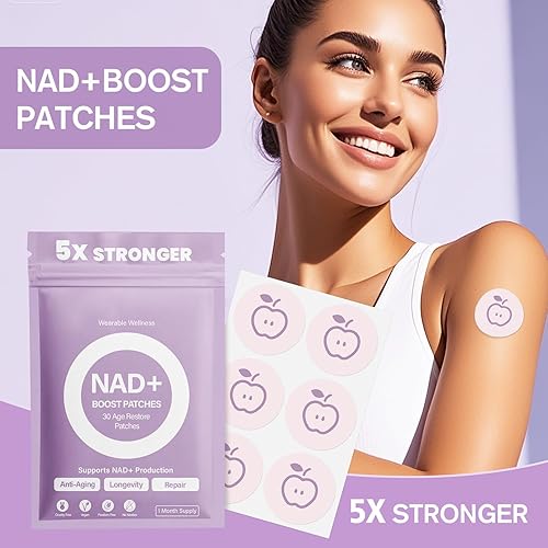 Vista 2 de huangirl Parches NAD+ NAD 60 parches para mujer Parche de bienestar de liberación prolongada de 8 horas con NMNH, resveratrol, ribósido