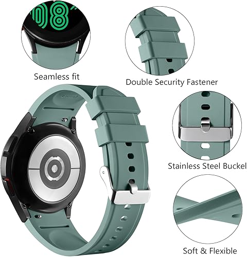 Miniatura 2 de Lerobo - Correa sin huecos compatible con Samsung Galaxy Watch 7 5 4 6 (44mm 40mm), Watch 5 Pro (45mm), 4 Classic (46mm 42mm) - Pulsera deportiva de