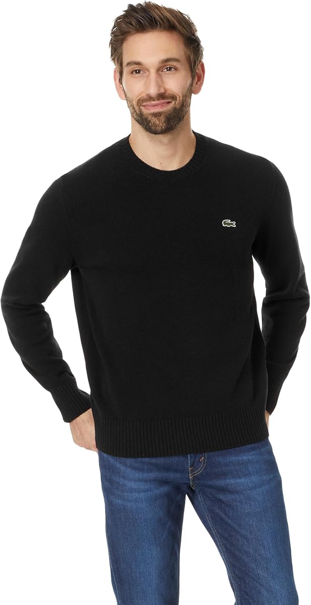 Jersey de hombre con cuello redondo en lana cardada