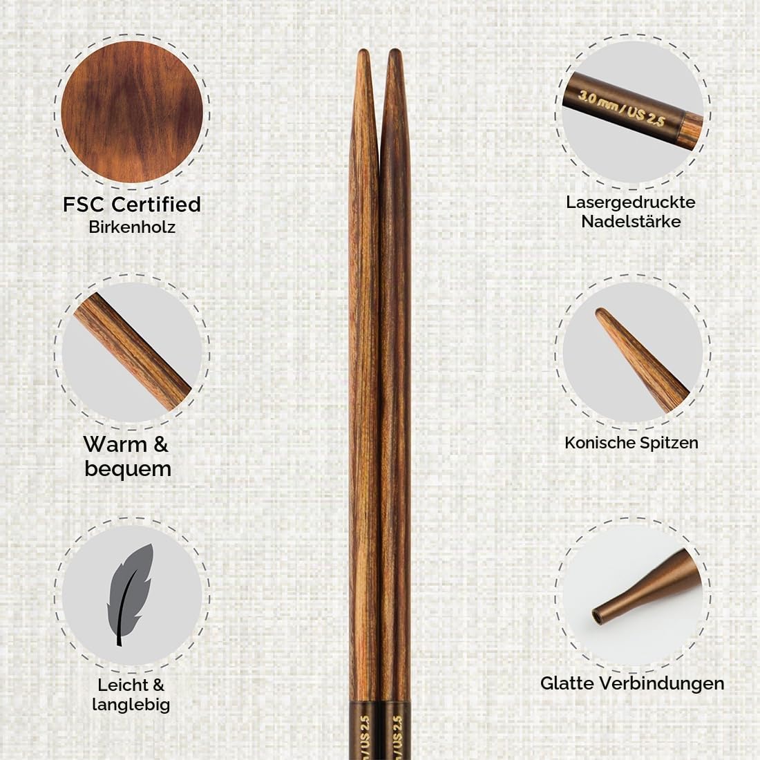 KnitPro Ginger Grande Austauschbare Nadelspitzen Set 4" (10cm) | 13 Größen (3.25mm bis 12mm)