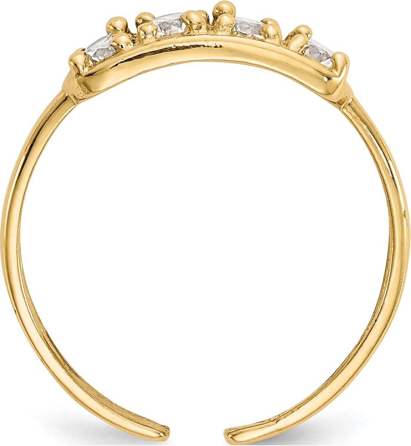14K Yellow Gold Cz Toe Ring - Jewelry By Sweet Pea