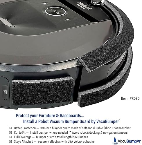 Miniatura 2 de VacuBumper - Protector de Parachoques Robot - Protector de Parachoques Ultra Suave, de Paño y Espuma de Caucho para Aspiradoras Robóticas - Duradero