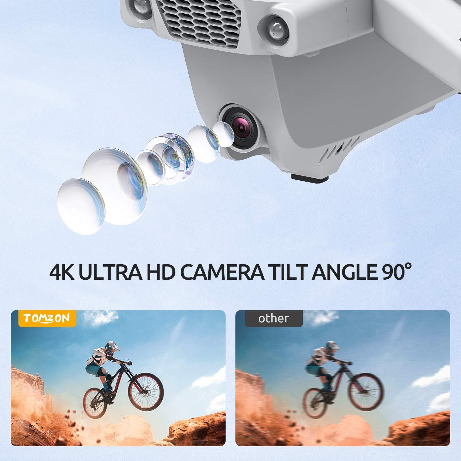 Tomzon D65 GPS Drone with Camera for Adults 4K UHD, Foldable FPV RC Quadcopter with Auto Return Home, Follow Me, Tap Fly, Circle Fly, MV Mode, 2 Batteries for 40 Min and Carrying Case