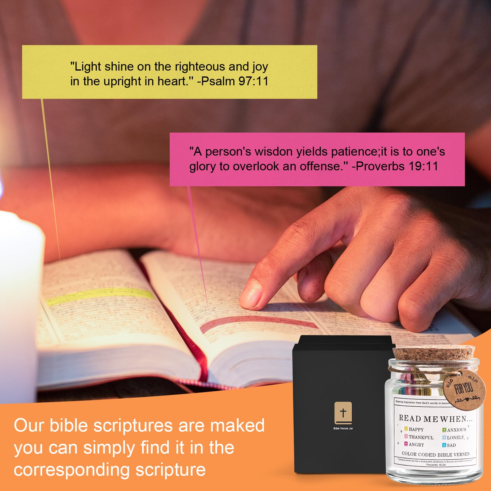 Ailanxin Bible Verse Jar, Read Me When Bible Verses Jar for Daily Encouragement, Inspiring Prayer and Reflection, Christian Gift for Men and Women, Religious Graduation Gift for Her